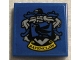 Part No: 3068pb1683  Name: Tile 2 x 2 with HP 'RAVENCLAW' House Crest on Blue Background Pattern (Sticker) - Set 75956