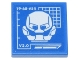 Lego part: Tile 2 x 2 with Blueprint White Ultron Helmet and '19-68-#54' and 'V2.0' Pattern (Sticker) - Set 76269