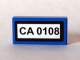Part No: 3069pb0098  Name: Tile 1 x 2 with 'CA 0108' Pattern (Sticker) - Set 10184