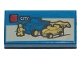 Part No: 3069pb0387  Name: Tile 1 x 2 with Lego Dune Buggy Transporter and 'CITY' Set Box Pattern