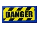 Part No: 3069pb0844  Name: Tile 1 x 2 with Black and Yellow Danger Stripes and 'DANGER' Pattern (Sticker) - Set 75932