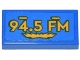 Part No: 3069pb1463 Name: Tile 1 x 2 with License Plate Dark Turquoise and Bright Light Orange '94.5 FM' Pattern (Sticker) - Set 11370 Part No: 3069pb1463 Name: Tile 1 x 2 with License Plate Dark Turquoise and Bright Light Orange '94.5 FM' Pattern (Sticker) - Set 11370