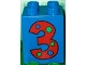 Part No: 31110pb011  Name: Duplo, Brick 2 x 2 x 2 with Number 3 with Polka Dots Pattern