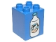 Part No: 31110pb096  Name: Duplo, Brick 2 x 2 x 2 with Milk Bottle with Cow Head Pattern