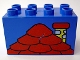 Part No: 31111pb021  Name: Duplo, Brick 2 x 4 x 2 with Red Roof and Yellow Chimney Pattern