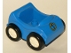 Part No: 31363c03pb01  Name: Duplo Car with White Wheels and Black Smooth Tires with Yellow Number 1 in Circle Pattern