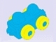 Part No: 31605c01  Name: Primo Vehicle Wagon with Yellow Wheels and Tow Hitches