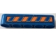Part No: 32316pb042  Name: Technic, Liftarm Thick 1 x 5 with Orange and Blue Danger Stripes Pattern (Sticker) - Set 70322