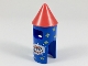 Part No: 35759c01pb01  Name: Minifigure, Headgear Head Cover, Costume Firework Rocket with Red Top, 'BANG' and Yellow Stars Pattern