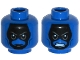 Part No: 3626cpb1162  Name: Minifigure, Head Dual Sided Alien Black Face, Gray Eyebrows, Angry, Mouth Closed / Bared Teeth Pattern - Hollow Stud