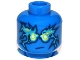 Part No: 3626pb0851 Name: Minifigure, Head Neon Green Eyebrows and Eyes, Scar on Right Eyebrow, Dark Blue and Metallic Cyan Electricity Lightning Energy, Lopsided Stern Pattern Part No: 3626pb0851 Name: Minifigure, Head Neon Green Eyebrows and Eyes, Scar on Right Eyebrow, Dark Blue and Metallic Cyan Electricity Lightning Energy, Lopsided Stern Pattern