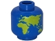 Part No: 3626pb4087  Name: Minifigure, Head without Face with Lime Globe World Map Pattern