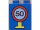 Part No: 4066pb072  Name: Duplo, Brick 1 x 2 x 2 with Road Sign Speed Limit 50 Pattern