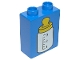 Part No: 4066pb088  Name: Duplo, Brick 1 x 2 x 2 with Baby Bottle Yellow Top Pattern