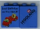 Part No: 4066pb220  Name: Duplo, Brick 1 x 2 x 2 with Best Birthday On The Block! and Duplo Vehicle Pattern