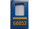 Part No: 4181pb042  Name: Door 1 x 4 x 5 Train Left with Bright Light Orange Stripe and '60052' Pattern (Sticker) - Set 60052