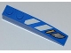 Part No: 42022pb19R  Name: Slope, Curved 6 x 1 with Blue and White Danger Stripes and Headlights Pattern Model Right (Sticker) - Sets 7970