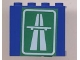 Part No: 4215apb16  Name: Panel 1 x 4 x 3 with White Highway, Overpass and Rounded Rectangle on Green Background Pattern (Sticker) - Set 6653