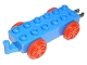 Part No: 4559c01  Name: Duplo, Train Base 2 x 6 with Red Train Wheels and Movable Hook