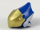 Part No: 46194pb01  Name: Minifigure, Headgear Helmet with High Point at Back with Gold Beak Visor and Silver Ears Pattern