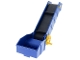 Part No: 4829c01a  Name: Duplo Conveyor Belt with Container, Dark Gray Belt, Narrow Yellow Wheel with Handle