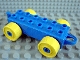 Part No: 4883c01  Name: Duplo Car Base 2 x 6 with Closed Hitch End and Yellow Wheels