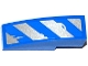 Part No: 50950pb088L  Name: Slope, Curved 3 x 1 with Worn Blue and Silver Danger Stripes Pattern Model Left Side (Sticker) - Set 75918
