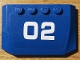 Part No: 52031pb152  Name: Wedge 4 x 6 x 2/3 Triple Curved with White '02' on Blue Background Pattern (Sticker) - Set 60172