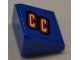 Part No: 54200pb037L  Name: Slope 30 1 x 1 x 2/3 with 'CC' on Blue Background Pattern Model Left (Sticker) - Set 8198