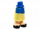 Part No: 59595c103pb01  Name: Mini Doll Hips and Bright Light Yellow Skirt Long with Molded Light Nougat Legs / Boots and Printed Blue Apron, Yellowish Green Flowers and Black Shoes Pattern - Thick Hinge