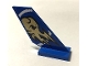 Part No: 6239pb103R  Name: Tail Shuttle with Gold Ninjago Jay Lightning Symbol in White Circle Pattern Model Right Side (Sticker) - Set 70668