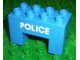 Part No: 6394pb02  Name: Duplo, Brick 2 x 4 x 2 with 2 x 2 Cutout on Bottom with Police Text Pattern