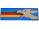 Part No: 69729pb229R  Name: Tile 2 x 6 with Tan Eagle Head, Dark Turquoise, Red and Bright Light Orange Stripes Pattern Model Right Side (Sticker) - Set 11370