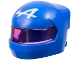 Part No: 7071pb06  Name: Minifigure, Headgear Helmet Formula 1 with Molded Trans-Dark Pink Visor and Printed Alpine Logo Stylized White Capital Letter A Pattern