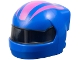 Part No: 7071pb16  Name: Minifigure, Headgear Helmet Formula 1 with Molded Trans-Black Visor and Printed Dark Pink Stripes Pattern