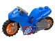 Lot ID: 359962083  Part No: 75533pb04c01  Name: Stuntz Flywheel Motorcycle Sport Bike Tapered Front with Dark Bluish Gray Frame, Orange Wheels, and Dark Bluish Gray Handlebars with White 'RR' on Red and Blue Flames Pattern