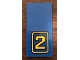 Part No: 87079pb0609  Name: Tile 2 x 4 with Yellow Number '2' on Blue Background Pattern (Sticker) - Set 21311