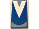 Part No: 87079pb1657  Name: Tile 2 x 4 with White V-Shaped Stripe, Light Bluish Gray Triangle and Curved End Pattern (Sticker) - Set 75573