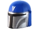 Part No: 87610pb20  Name: Minifigure, Headgear Helmet with Holes, SW Mandalorian with Silver 'V' and Mask, Dark Bluish Gray Cheek Indents and Black Visor Pattern