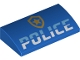 Part No: 88930pb116  Name: Slope, Curved 2 x 4 x 2/3 with Bottom Tubes with 'POLICE' and Gold Badge Logo Pattern