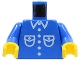 Part No: 973p26c01  Name: Torso Shirt with White Pockets, Buttons, and Collar Pattern / Blue Arms / Yellow Hands