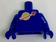 Part No: 973p90new2c01  Name: Torso Space Classic Moon Logo High on Torso Pattern, Inside with Ribs (second reissue) / Blue Arms / Blue Hands