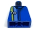 Part No: 973pb0072  Name: Torso Racers White '18' on Medium Blue, Black, and Yellow Stripes Pattern