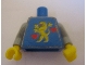 Part No: 973pb0152c01  Name: Torso Castle Guard Lion Standing Yellow and 2 Red Hearts Pattern (Sticker) - 1592 / Light Gray Arms / Yellow Hands