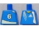 Part No: 973pb0448  Name: Torso Soccer Adidas Logo Blue No. 6 Pattern (Stickers)
