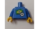 Lot ID: 293217889  Part No: 973pb0817c01  Name: Torso Soccer White/Blue Team, Brazilian Flag Sticker Front, Black Number Sticker Back Pattern (specify number in listing) / White Arms / Yellow Hands