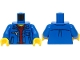 Part No: 973pb1558c01  Name: Torso Jacket with Pockets over Dark Red V-Neck Sweater Pattern / Blue Arms / Yellow Hands