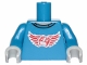 Part No: 973pb1815c01  Name: Torso Shirt with Red Wings and 2 x 2 Brick Pattern / Blue Arms / Light Bluish Gray Hands