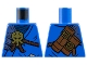 Part No: 973pb2517  Name: Torso Ninja Robe over Dark Blue Wrap, Silver Shoulder Armor, Reddish Brown Rope, Gold Lightning Octopus Symbol, Scabbards with Buckles on Back Pattern