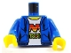 Part No: 973pb3015c01  Name: Torso Female Hoodie with Laces and Pockets over White Shirt with M:Tron Logo Pattern / Blue Arms / Yellow Hands